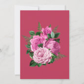 Viva Magenta Floral Engagement Party Kaart (Achterkant)