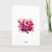 Viva Magenta Floral Wedding Bedankkaart (Achterkant)