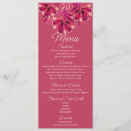 Viva Magenta floral Wedding Menu