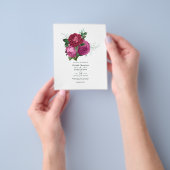 Viva Magenta Floral Wedding Uitnodiging Flyer (Hand)