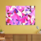 Viva Magenta Geometric Hydrangea Abstract Art Canvas Afdruk (Insitu (Woonkamer))