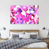 Viva Magenta Geometric Hydrangea Abstract Art Canvas Afdruk (Insitu (Slaapkamer))