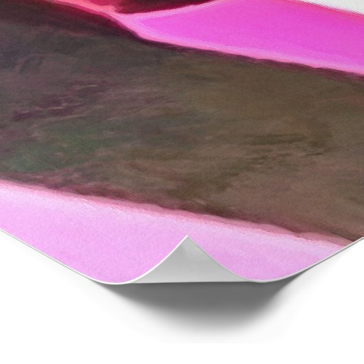 Viva Magenta Geometric Hydrangea Abstract Art Poster (Hoek)