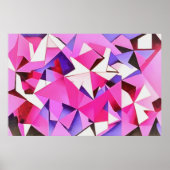 Viva Magenta Geometric Hydrangea Abstract Art Poster (Voorkant)