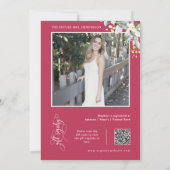 Viva Magenta Greenery Vrijgezellenfeest QR Code Fo Kaart (Achterkant)