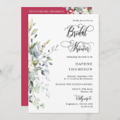 Viva Magenta Greenery Vrijgezellenfeest QR Code Fo Kaart (Voorkant / Achterkant)