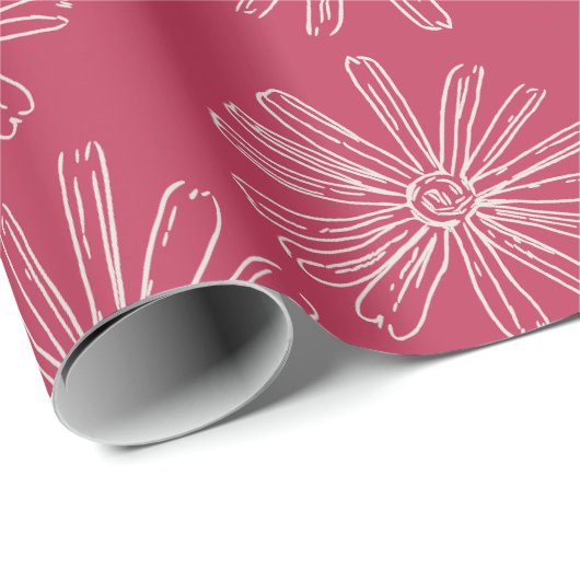 Viva Magenta handbediende ventilator Cadeaupapier (Rol Hoek)