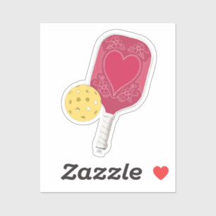 Viva Magenta Illustrated Pickleball Sticker