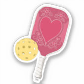 Viva Magenta Illustrated Pickleball Sticker (Voorkant)