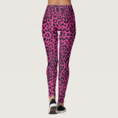 Viva magenta Leopard Safari Print Leggings (Achterkant)