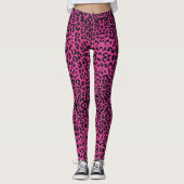 Viva magenta Leopard Safari Print Leggings (Voorkant)