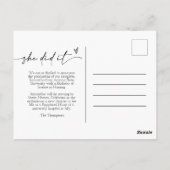 Viva Magenta Minimale Manuscript zij deed het Foto Briefkaart (Achterkant)