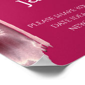 Viva Magenta, Minimalistische datum pot bruidsmeis Poster (Hoek)