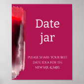 Viva Magenta, Minimalistische datum pot bruidsmeis Poster (Voorkant)