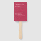 Viva Magenta-Modern- Monogram-Trouwprogramma- Handwaaier (Achterkant)