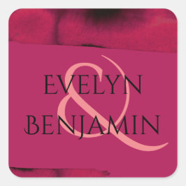 Viva Magenta Modern Vierkante Sticker