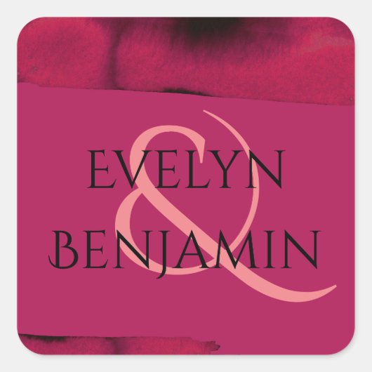 Viva Magenta Modern Vierkante Sticker (Voorkant)