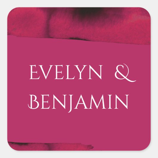 Viva Magenta Modern Vierkante Sticker (Voorkant)