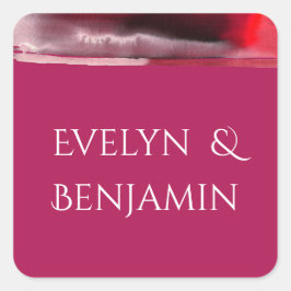 Viva Magenta Modern Vierkante Sticker