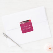 Viva Magenta Modern Vierkante Sticker (Envelop)