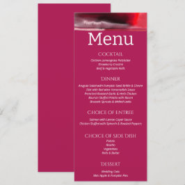 Viva Magenta Modern Wedding Menu