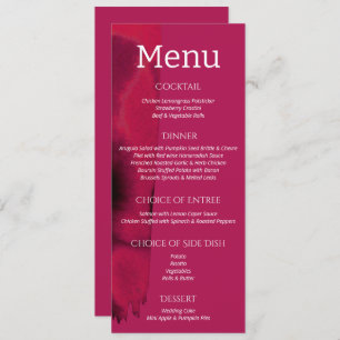 Viva Magenta Modern Wedding Menu