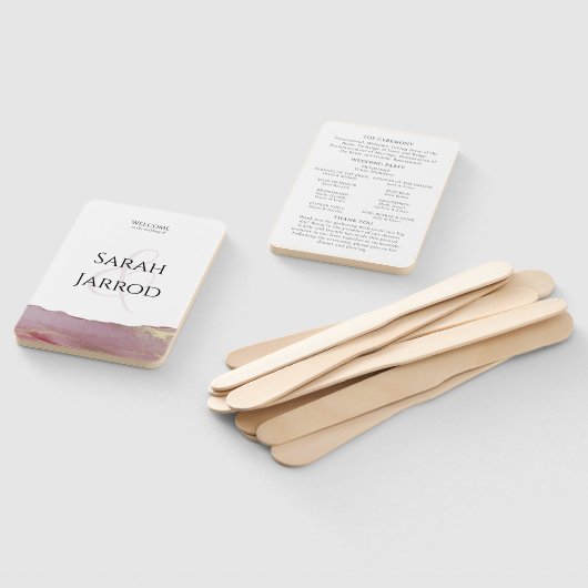 Viva Magenta Modern Wedding Program Set of Fans Handwaaier (Niet-gemonteerd)