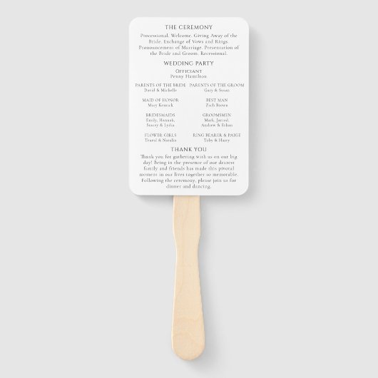 Viva Magenta Modern Wedding Program Set of Fans Handwaaier (Achterkant)