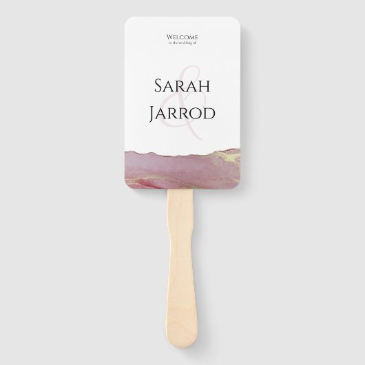 Viva Magenta Modern Wedding Program Set of Fans Handwaaier (Voorkant)