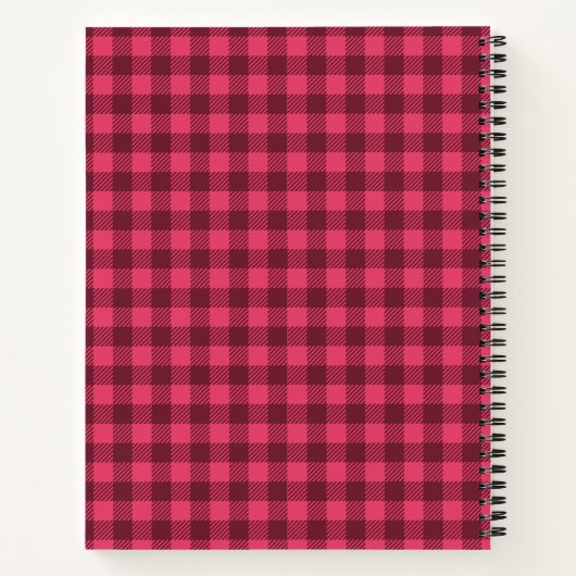 Viva Magenta Plaid, Tartan, Buffel controleert pat Notitieboek (Achterkant)