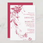 Viva magenta roze bloemen bruiloft verlovingsfeest kaart (Voorkant / Achterkant)