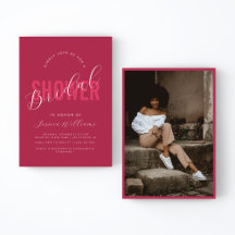 Viva Magenta Roze Bold Script Photo Vrijgezellenfe