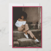 Viva Magenta Roze Bold Script Photo Vrijgezellenfe Kaart (Achterkant)