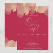 Viva magenta roze goud waterverf calligrafie kaart (Voorkant / Achterkant)