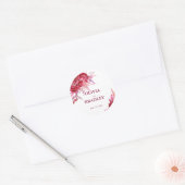Viva magenta rozen bloemen ronde sticker (Envelop)