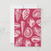 Viva Magenta Schelp Zomerstrand RSVP Kaart (Achterkant)