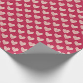 Viva Magenta Scribble Valentijnsdag Hearts Cadeaupapier (Hoek)