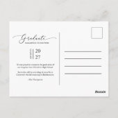 Viva Magenta Script Afstuderen Aankondiging Foto Briefkaart (Achterkant)