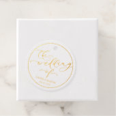 Viva magenta script elegant met cirkel bedankjes labels (Met doos)