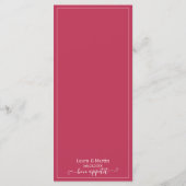 Viva magenta script elegant script menu (Achterkant)