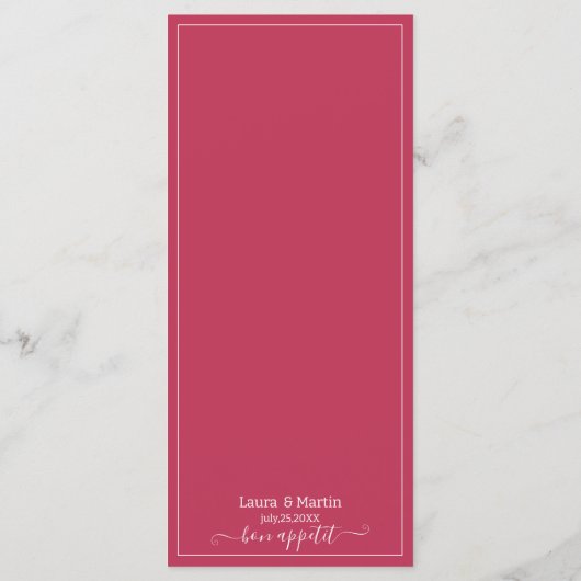 Viva magenta script elegant script menu (Achterkant)