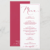 Viva magenta script elegant script menu (Voorkant / Achterkant)