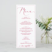 Viva magenta script elegant script menu (Staand voorkant)
