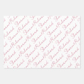 Viva magenta script kalligrafie namen bruiloft inpakpapier vel (Voorkant 2)