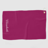 Viva Magenta Sjabloon naam Monogram Golfhanddoek (Horizontaal)