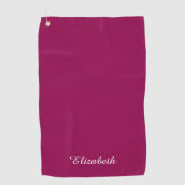  Viva Magenta Sjabloon naam Monogram Golfhanddoek (Voorkant)
