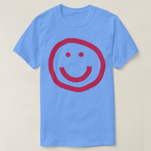 Viva Magenta Smiley Gezicht Pantone Kleur van het  T-shirt (Design voorkant)