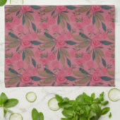 Viva Magenta Waterverf La Rosa Kitchen Towel Theedoek (Gevouwen)