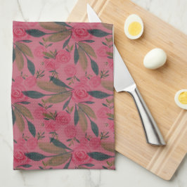 Viva Magenta Waterverf La Rosa Kitchen Towel Theedoek