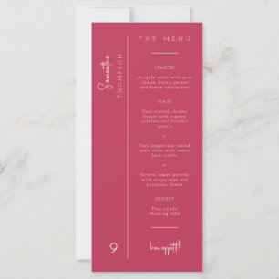 Viva Magenta Wedding Bedankt Menu Plaatskaart
